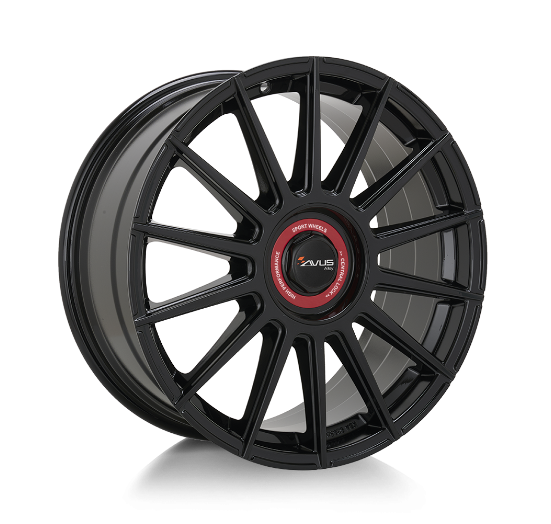 AC-M09 - DM09 8,5x 19 +30 5x112/120 AVUS 72,6 BLACK CAP ROSSO